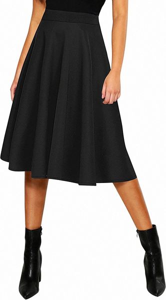 women's casual dresses basic elastic waist a-line solid flared midi skirt b489#, Black;gray
women's casual dresses basic elastic waist a-line solid flared midi skirt b489#, Black;gray