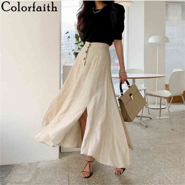 colorfaith new 2022 vintage elastic waist buttons irregular chic cotton and linen split spring summer women's long skirts sk8560 y22042, Black
colorfaith new 2022 vintage elastic waist buttons irregular chic cotton and linen split spring summer women's long skirts sk8560 y22042, Black