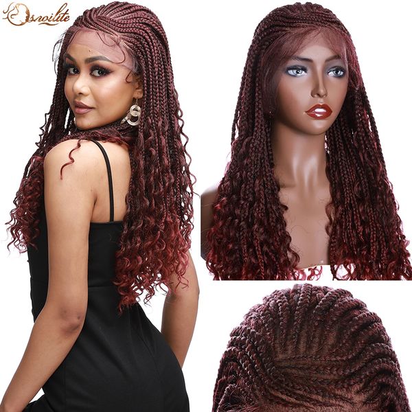costume accessories 26inch synthetic braided lace front wig daily use red brown ombre box braid hair wigs with baby hair for women, Silver
costume accessories 26inch synthetic braided lace front wig daily use red brown ombre box braid hair wigs with baby hair for women, Silver