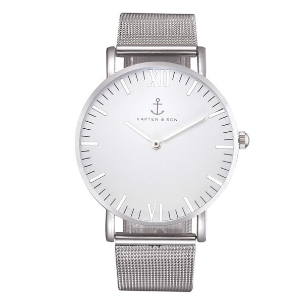 fashion kapten & son brand women men steel metal band watch212s, Slivery;brown 
fashion kapten & son brand women men steel metal band watch212s, Slivery;brown