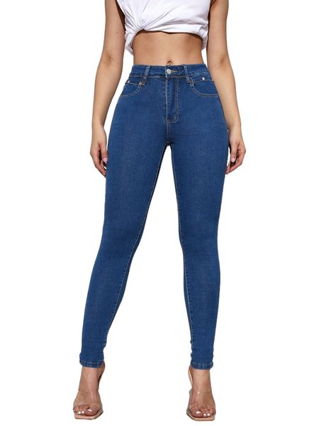 high waisted zip up skinny jeans j7og#, Blue 
high waisted zip up skinny jeans j7og#, Blue