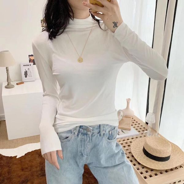 half turtleneck long sleeve shirt women solid full tshirt office lady plus size stretch bottoming pink t shirt y200828, White
half turtleneck long sleeve shirt women solid full tshirt office lady plus size stretch bottoming pink t shirt y200828, White