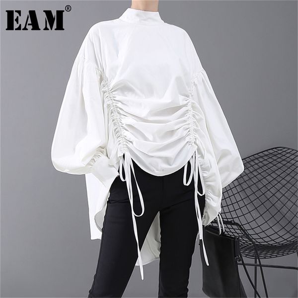 eam women back long drawstring big size blouse new satnd collar long sleeve loose fit shirt fashion spring autumn lj200812, White
eam women back long drawstring big size blouse new satnd collar long sleeve loose fit shirt fashion spring autumn lj200812, White
