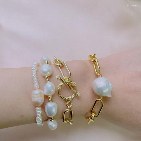 link chain 5pcs/lot fashion jewelry natural baroque freshwater pearl beads ot clasp bracelet inte22link, Black
link chain 5pcs/lot fashion jewelry natural baroque freshwater pearl beads ot clasp bracelet inte22link, Black