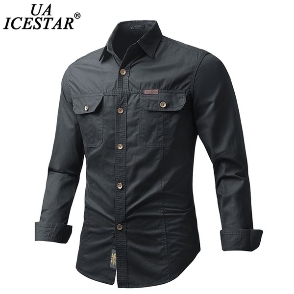 uaicestar brand 100% cotton slim men shirts spring single breasted cargo autumn fashion casual 's 220322, White;black
uaicestar brand 100% cotton slim men shirts spring single breasted cargo autumn fashion casual 's 220322, White;black