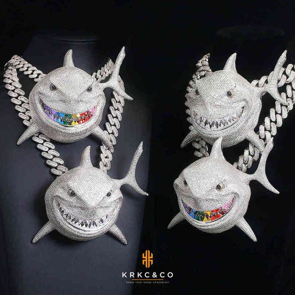 krkc custom hip hop jewellery cubic zircon iced out diamond large shark whale necklace pendant jewelry shark necklace, Silver
krkc custom hip hop jewellery cubic zircon iced out diamond large shark whale necklace pendant jewelry shark necklace, Silver