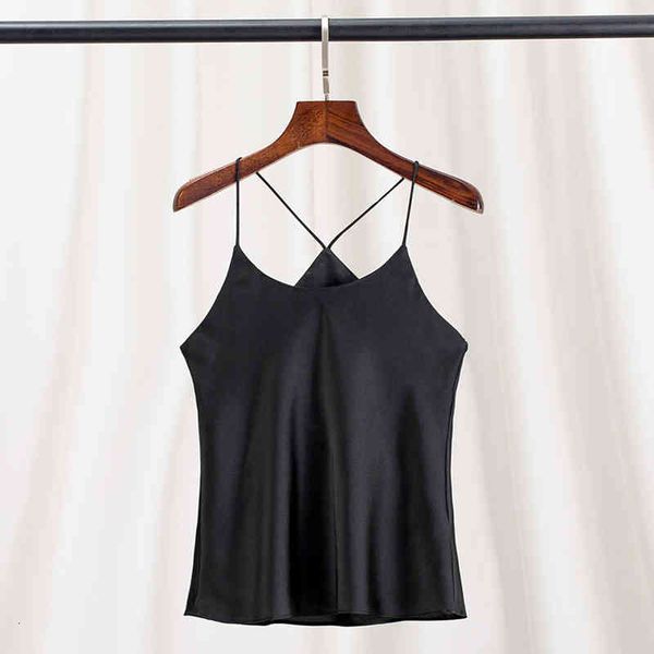women's tanks camis both inside and outside black silk satin texture thin suspender vest women's mulberry sweet spicy ins fashion, White
women's tanks camis both inside and outside black silk satin texture thin suspender vest women's mulberry sweet spicy ins fashion, White