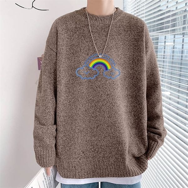 singleroad mens knitted sweater men winter printed rainbow harajuku jumper korean style oversized pullover navy sweater men 201203, White;black
singleroad mens knitted sweater men winter printed rainbow harajuku jumper korean style oversized pullover navy sweater men 201203, White;black