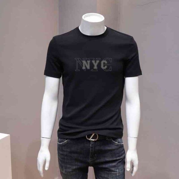 2022 new cotton short sleeve t-shirt men's summer loose half fashion printed bottom shirt, White;black
2022 new cotton short sleeve t-shirt men's summer loose half fashion printed bottom shirt, White;black