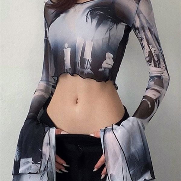 goth dark punk aesthetic print y2k mesh women crop gothic flare sleeve see through tshirts emo lettuce hem streetwear 220810, White
goth dark punk aesthetic print y2k mesh women crop gothic flare sleeve see through tshirts emo lettuce hem streetwear 220810, White