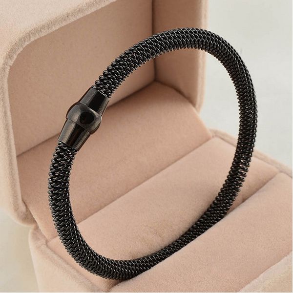 round mesh stainless steel european and american style chain bracelet simple trendy unique fashion women, Black
round mesh stainless steel european and american style chain bracelet simple trendy unique fashion women, Black