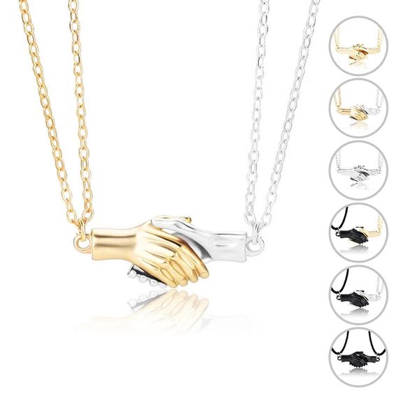 selling couple magnet attracts handshake necklace men women fashion palm pendant collarbone chain valentine's day gift, Silver
selling couple magnet attracts handshake necklace men women fashion palm pendant collarbone chain valentine's day gift, Silver