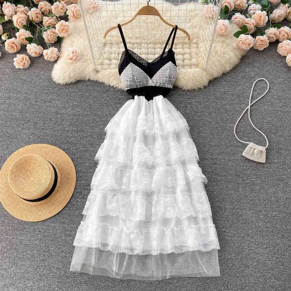 casual dresses v-neck seaside resort style stitching thin loose ruffled cake skirt super fairy waist foreign suspender dress mwu8, Black;gray
casual dresses v-neck seaside resort style stitching thin loose ruffled cake skirt super fairy waist foreign suspender dress mwu8, Black;gray