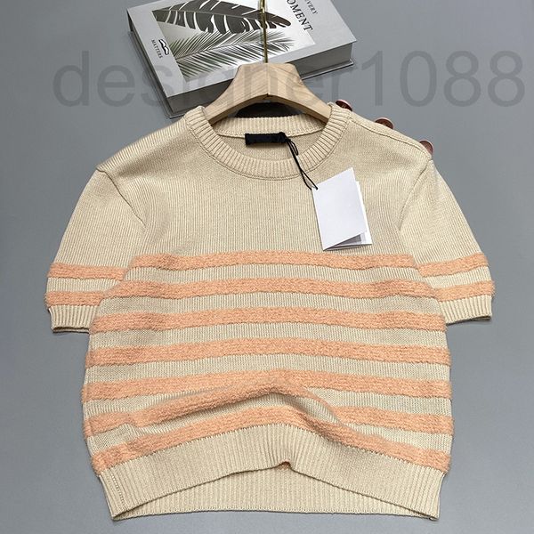 women's sweaters designer b family knitted round neck stripe color matching short sleeve casual loose and versatile women's clothi, White;black 
women's sweaters designer b family knitted round neck stripe color matching short sleeve casual loose and versatile women's clothi, White;black