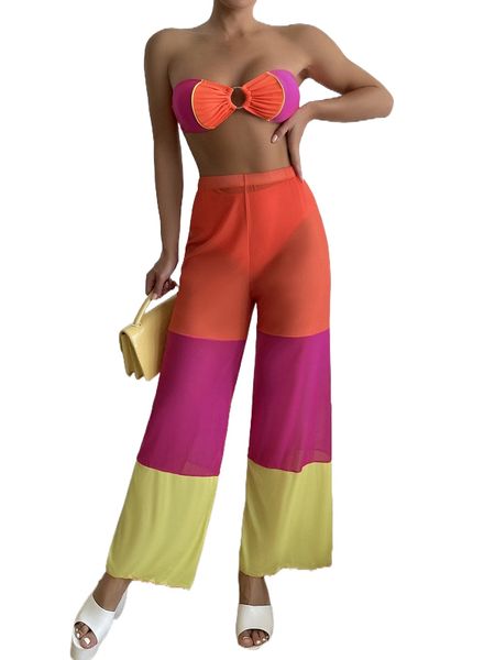 c.olorblock r.ing linked b.andeau b.ikini swimsuit with beach pants s9it#, White;black
c.olorblock r.ing linked b.andeau b.ikini swimsuit with beach pants s9it#, White;black