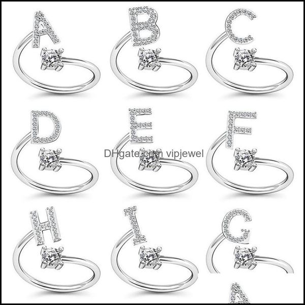 band rings jewelry gold color initials a-z letter alphabet adjustable opening rhinestone finger for women party wedding gift drop delivery, Silver
band rings jewelry gold color initials a-z letter alphabet adjustable opening rhinestone finger for women party wedding gift drop delivery, Silver