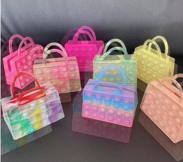 11.5*10cm new children handbags pop it push bubble toys rainbow bags macaron fashion diagonal bag squishy toy anti stress popit soft puzzle, Black
11.5*10cm new children handbags pop it push bubble toys rainbow bags macaron fashion diagonal bag squishy toy anti stress popit soft puzzle, Black