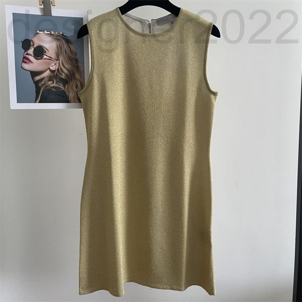 casual dresses designer 22 summer gold thread knitting elegant ol sleeveless dress ice silk vertical medium length women's skirt loose, Black;gray
casual dresses designer 22 summer gold thread knitting elegant ol sleeveless dress ice silk vertical medium length women's skirt loose, Black;gray