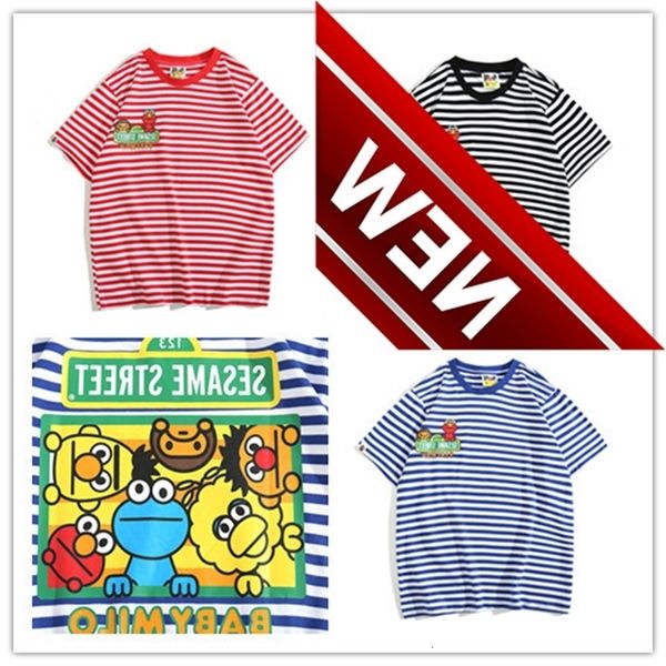 2021 summer new bap sesame jie exclusive men's and women's fashion brand cartoon stripe short sleeve t-shirt, White;black
2021 summer new bap sesame jie exclusive men's and women's fashion brand cartoon stripe short sleeve t-shirt, White;black