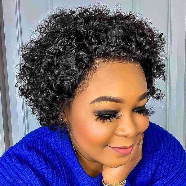 haever pixie cut wig short curly human hair s 13x1 transparent lace for women pre plucked 220705, Black
haever pixie cut wig short curly human hair s 13x1 transparent lace for women pre plucked 220705, Black