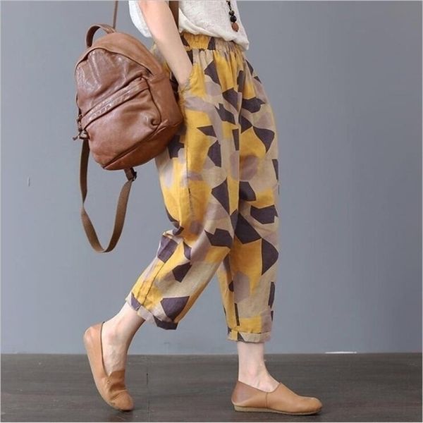 plus size casual linen pants women's trousers vintage polka dot pantalon female elastic waist printed turnip harem pants 201113, Black;white
plus size casual linen pants women's trousers vintage polka dot pantalon female elastic waist printed turnip harem pants 201113, Black;white