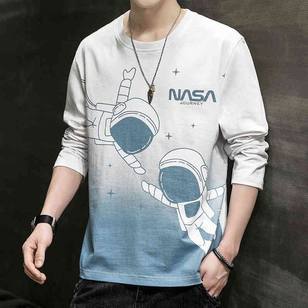 nasa co branded long sleeve t-shirt men's spring and autumn casual loose round neck print men's bottomed shirt fashion, White;black
nasa co branded long sleeve t-shirt men's spring and autumn casual loose round neck print men's bottomed shirt fashion, White;black