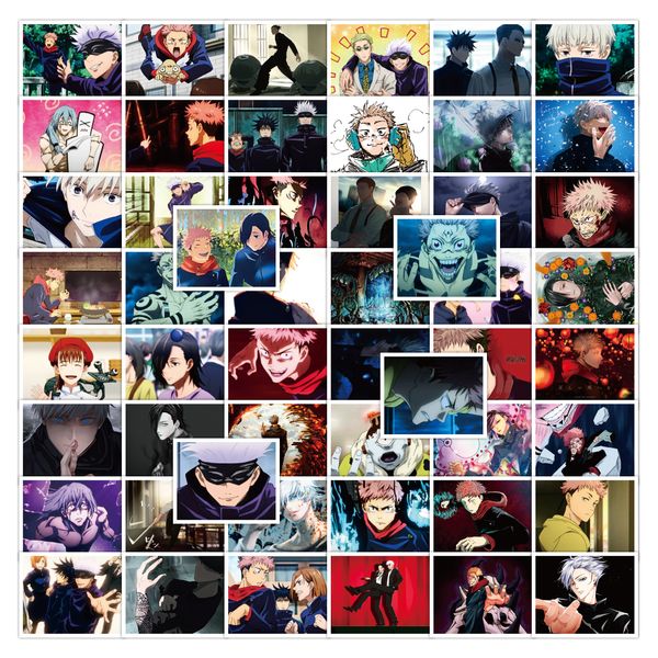 50pcs anime lapstickers pack for diy luggage notebook water bottle skateboard phone decal toys waterproof graffiti decor
