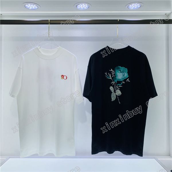 22ss men women designers t shirts tee paris rose flower embroidery cotton short sleeve crew neck streetwear xinxinbuy black white m-2xl, White;black
22ss men women designers t shirts tee paris rose flower embroidery cotton short sleeve crew neck streetwear xinxinbuy black white m-2xl, White;black