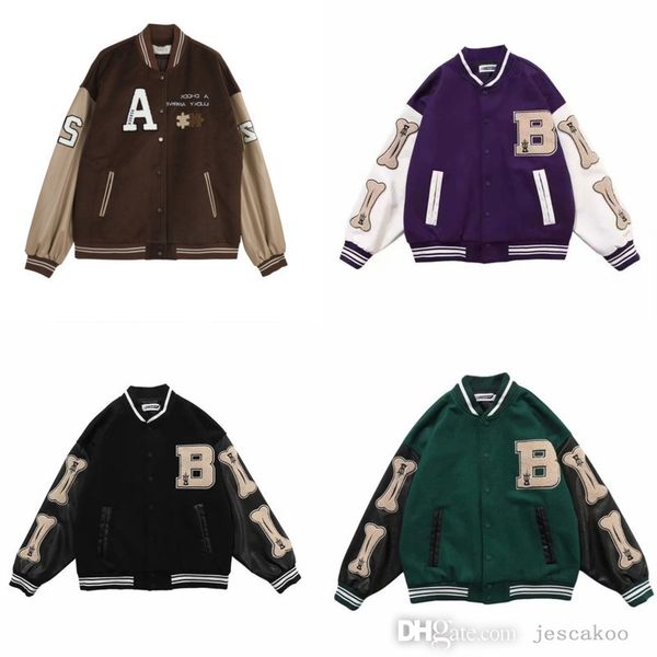 2022 designer mens and womens baseball jackets varsity spring winter streetwear fashion loose splicing threaded cuffs coat, Black;brown
2022 designer mens and womens baseball jackets varsity spring winter streetwear fashion loose splicing threaded cuffs coat, Black;brown