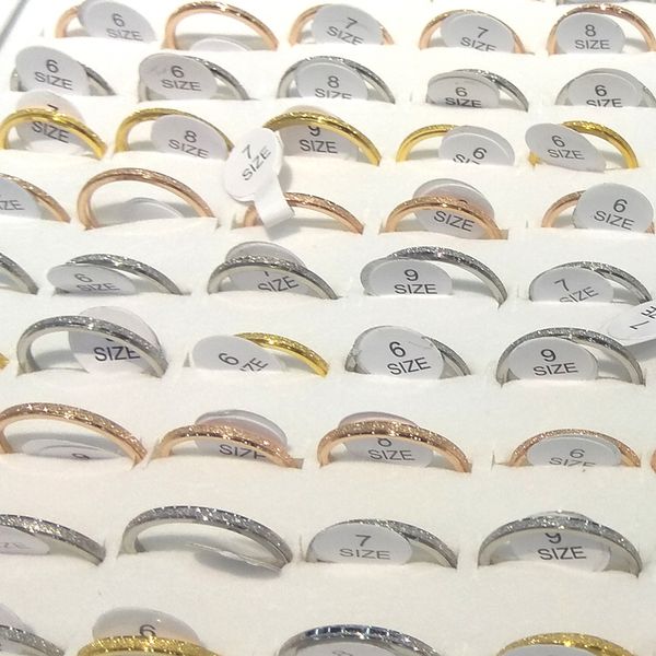 gold silver rose gold color stainless steel ring 2mm width sanding rings valentine's day gift mixed size for women 50pcs
gold silver rose gold color stainless steel ring 2mm width sanding rings valentine's day gift mixed size for women 50pcs