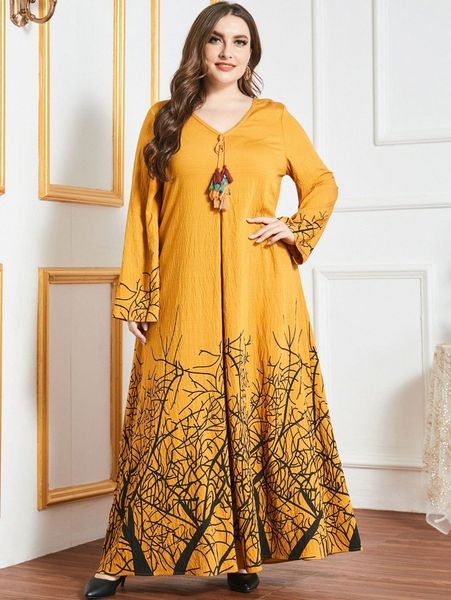 plus tassel front plants print dress j8xq#, Black
plus tassel front plants print dress j8xq#, Black