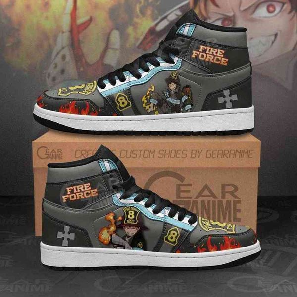 fire force shinra kusakabe sneakers custom anime shoes, Black 
fire force shinra kusakabe sneakers custom anime shoes, Black