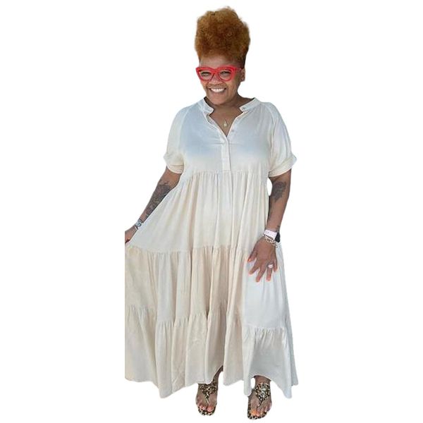 women boho plus size dresses babydoll ruffles casual loose t-shirt dress button down short sleeve s-5xl, Black
women boho plus size dresses babydoll ruffles casual loose t-shirt dress button down short sleeve s-5xl, Black