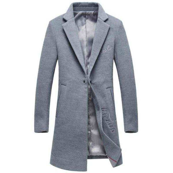 men's wool & blends coat autumn and winter medium length windbreaker / letter embroidery solid color single breasted blended t220810, Black
men's wool & blends coat autumn and winter medium length windbreaker / letter embroidery solid color single breasted blended t220810, Black