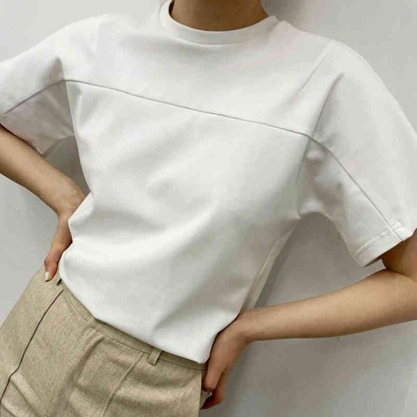 women's t-shirt spring summer arrival woman round neck loose fitt-shirt patchwork djsm, White
women's t-shirt spring summer arrival woman round neck loose fitt-shirt patchwork djsm, White
