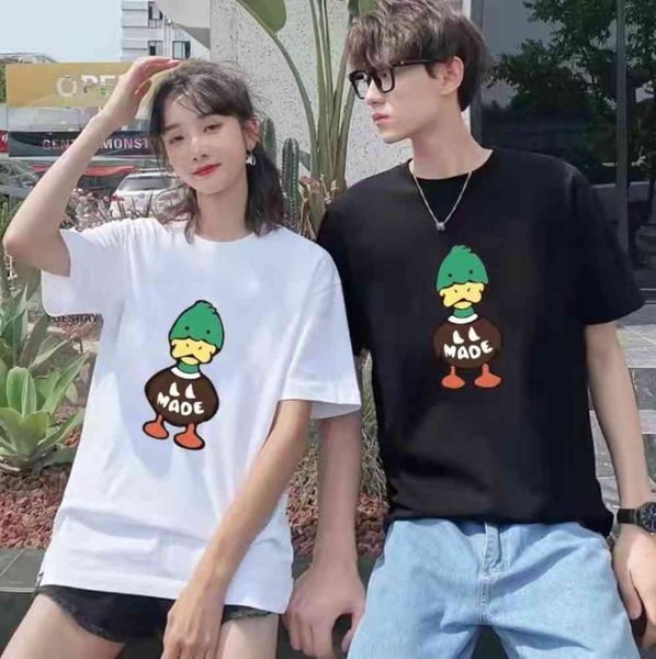 2022 spring and summer new duckling cotton short sleeve printed t-shirt men women versatile casual couple t-shirt, White
2022 spring and summer new duckling cotton short sleeve printed t-shirt men women versatile casual couple t-shirt, White