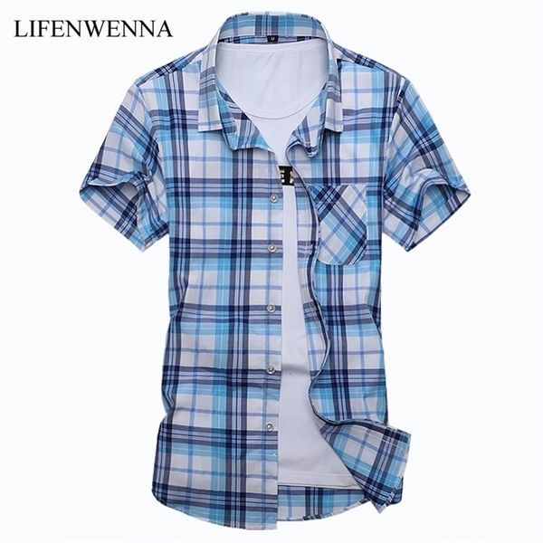 plus size -7xl summer fashion men's shirt slim fit men short sleeve plaid s mens clothes trend casual social 220322, White;black
plus size -7xl summer fashion men's shirt slim fit men short sleeve plaid s mens clothes trend casual social 220322, White;black