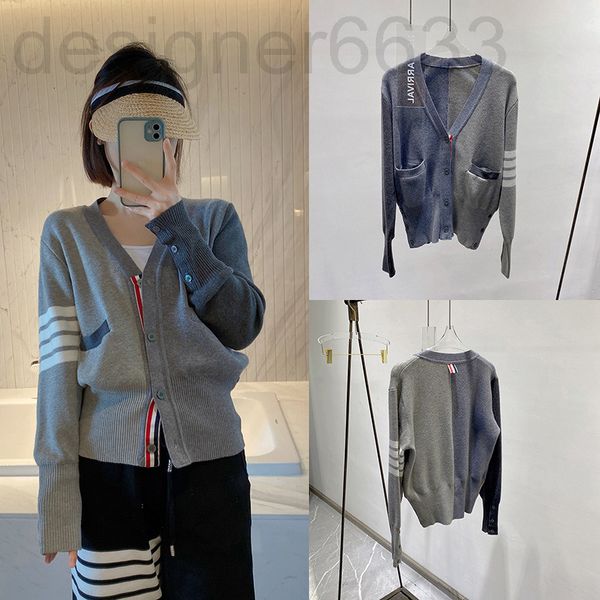 women's knits & tees designer correct version tb wool cardigan color matching stitching sweater men's and women's four bar co, White
women's knits & tees designer correct version tb wool cardigan color matching stitching sweater men's and women's four bar co, White