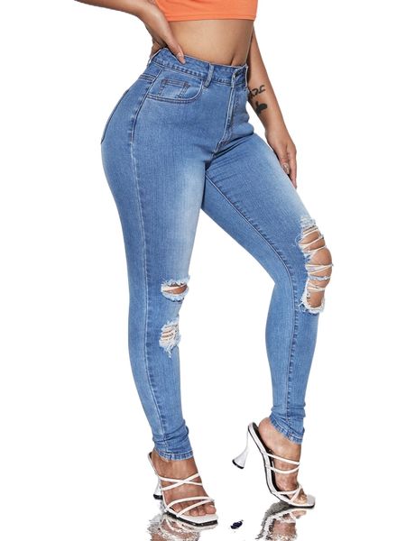sxy high stretch ripped skinny jeans 88uk#, Blue 
sxy high stretch ripped skinny jeans 88uk#, Blue
