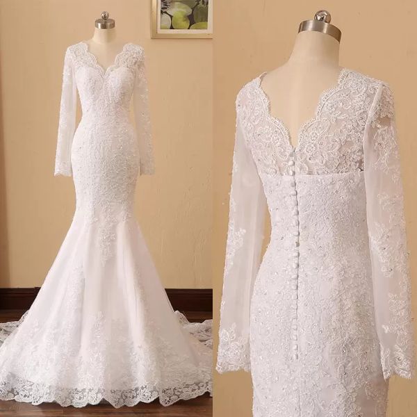 gorgeous lace applique mermaid wedding dresses bridal gown 2022 scalloped v neck long sleeves custom made plus size sweep train vestido de n, White
gorgeous lace applique mermaid wedding dresses bridal gown 2022 scalloped v neck long sleeves custom made plus size sweep train vestido de n, White
