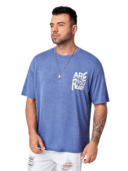 extended sizes men slogan graphic drop shoulder tee r7zr#, White;black
extended sizes men slogan graphic drop shoulder tee r7zr#, White;black