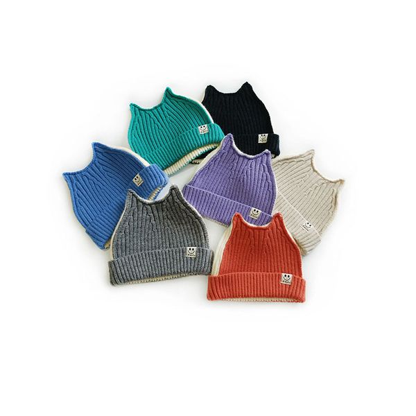 m456 autumn winter kids knitted hat contrast color skull caps cute feelers ears smile children warm beanies boys girls casual hats, Yellow
m456 autumn winter kids knitted hat contrast color skull caps cute feelers ears smile children warm beanies boys girls casual hats, Yellow