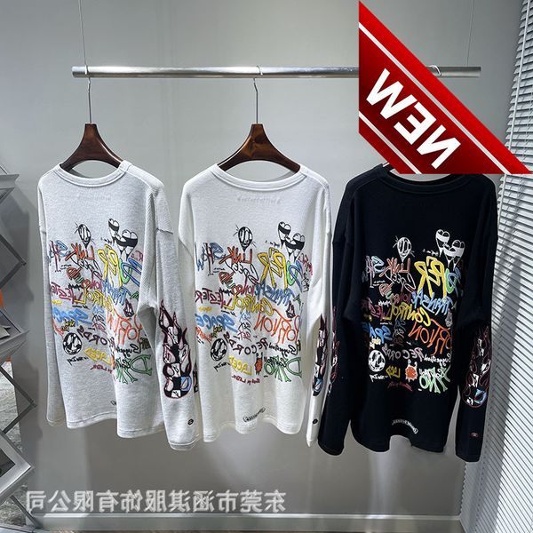 trendy ch crocin graffiti colorful print waffle long sleeve loose crew neck unisex, Black
trendy ch crocin graffiti colorful print waffle long sleeve loose crew neck unisex, Black