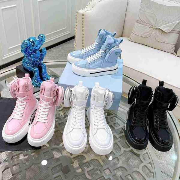 designer casual shoes macro re-nylon sneakers women shiny leathe recycled nylon trainers lightweight perforated rubber platform sneaker, Black
designer casual shoes macro re-nylon sneakers women shiny leathe recycled nylon trainers lightweight perforated rubber platform sneaker, Black