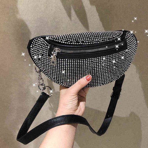 women flash diamond luxury fanny pack chain waist shoulder crossbody chest s fashion banana belt bag hip bum purse 220419
women flash diamond luxury fanny pack chain waist shoulder crossbody chest s fashion banana belt bag hip bum purse 220419