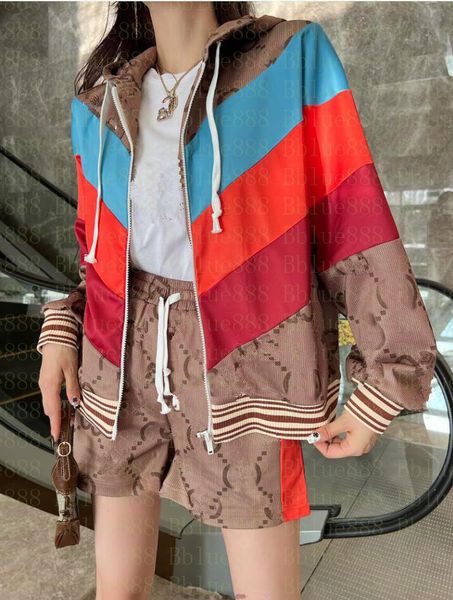 women's hooded jacket shorts large printed pattern contrast web design wool ribbed hem elastic drawstring waist color set 504, Gray
women's hooded jacket shorts large printed pattern contrast web design wool ribbed hem elastic drawstring waist color set 504, Gray