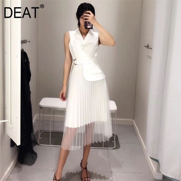 deat autumn new fashion black white sleeveless notched stitching mesh hemline womens unique dress yc590 t200319, White;black
deat autumn new fashion black white sleeveless notched stitching mesh hemline womens unique dress yc590 t200319, White;black
