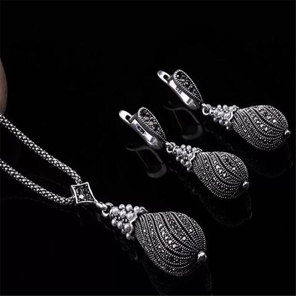 vintage simulated pearl necklace earrings set bohemia black vintage wedding bridal jewelry sets, Silver
vintage simulated pearl necklace earrings set bohemia black vintage wedding bridal jewelry sets, Silver