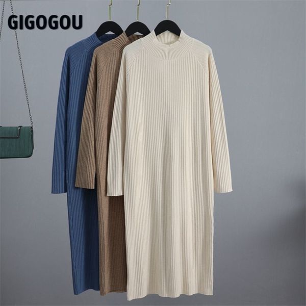 gigogou oversized long straight women maxi dress autumn winter turtleneck thick warm sweater dresses pullover robe d ete femme 210322, Black;gray
gigogou oversized long straight women maxi dress autumn winter turtleneck thick warm sweater dresses pullover robe d ete femme 210322, Black;gray