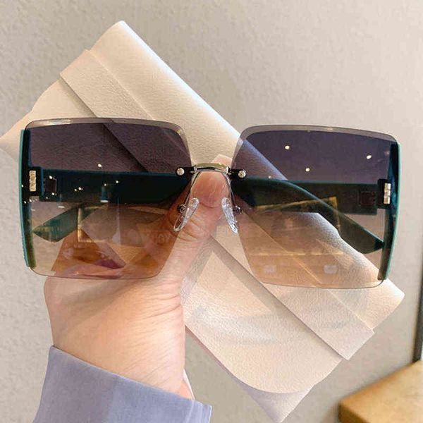 new oversized square rimless sunglasses popular fashion uv400 multicolor male female eyewear luxury designer shades, White;black
new oversized square rimless sunglasses popular fashion uv400 multicolor male female eyewear luxury designer shades, White;black